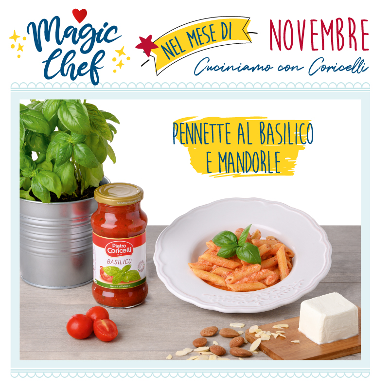 Pennette al Basilico e Mandorle