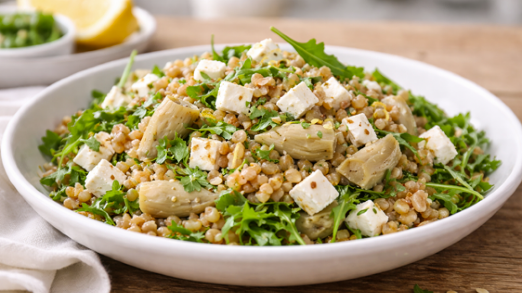 Insalata di farro con Carciofi con gambino alla romana - Insalata di farro con Carciofi con gambino alla romana