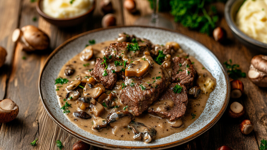 Fettine di Bovino con Funghi e Castagne - fettine-bovino-con-funghi-e-castagne