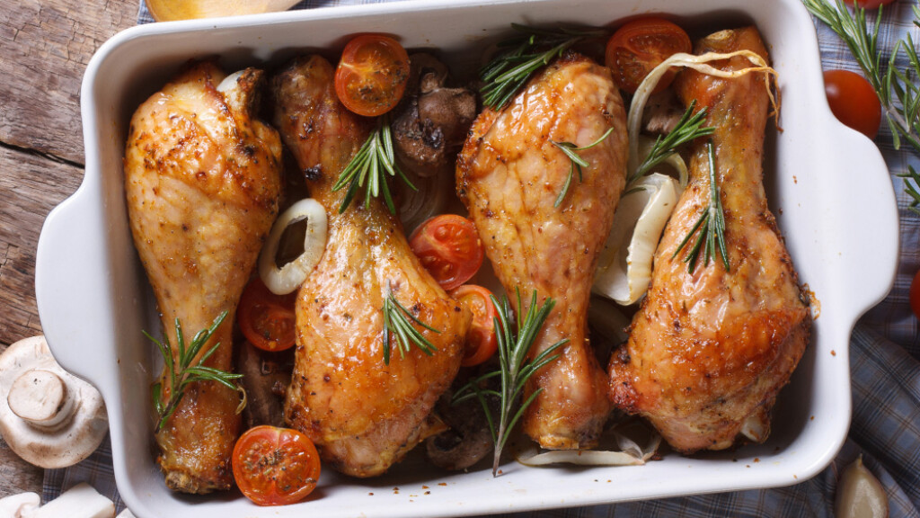 Pollo al Forno con Funghi e Pomodorini - pollo-al-forno-con-funghi-e-pomodorini