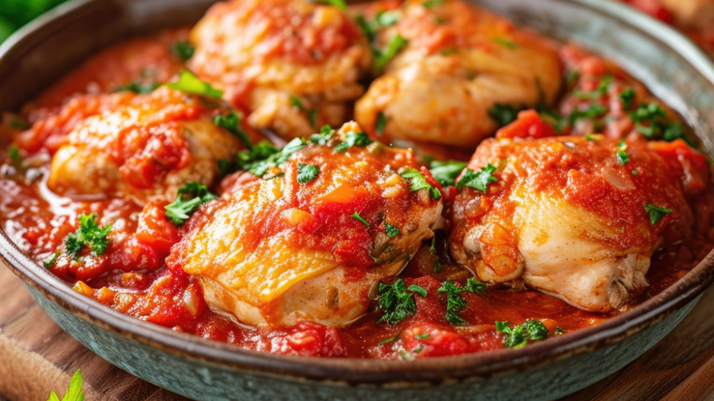 Pollo in parti al pomodoro - ricetta-pollo-cosce-sovracosce-pomodoro