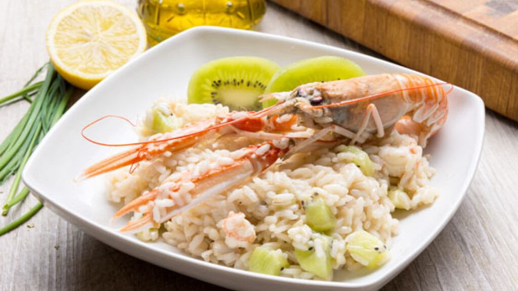 Risotto con scampi e kiwi - risotto-scampi-kiwi