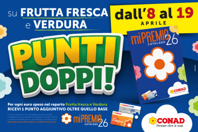 Dall’8 al 19 aprile, PUNTI DOPPI su frutta fresca e verdura! - articolo-850x567-lancio-punti-doppi-ortofrutta