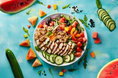 Insalata Estiva di Rucola, Tacchino e Anguria - insalata-estiva-rucola-tacchino-anguria